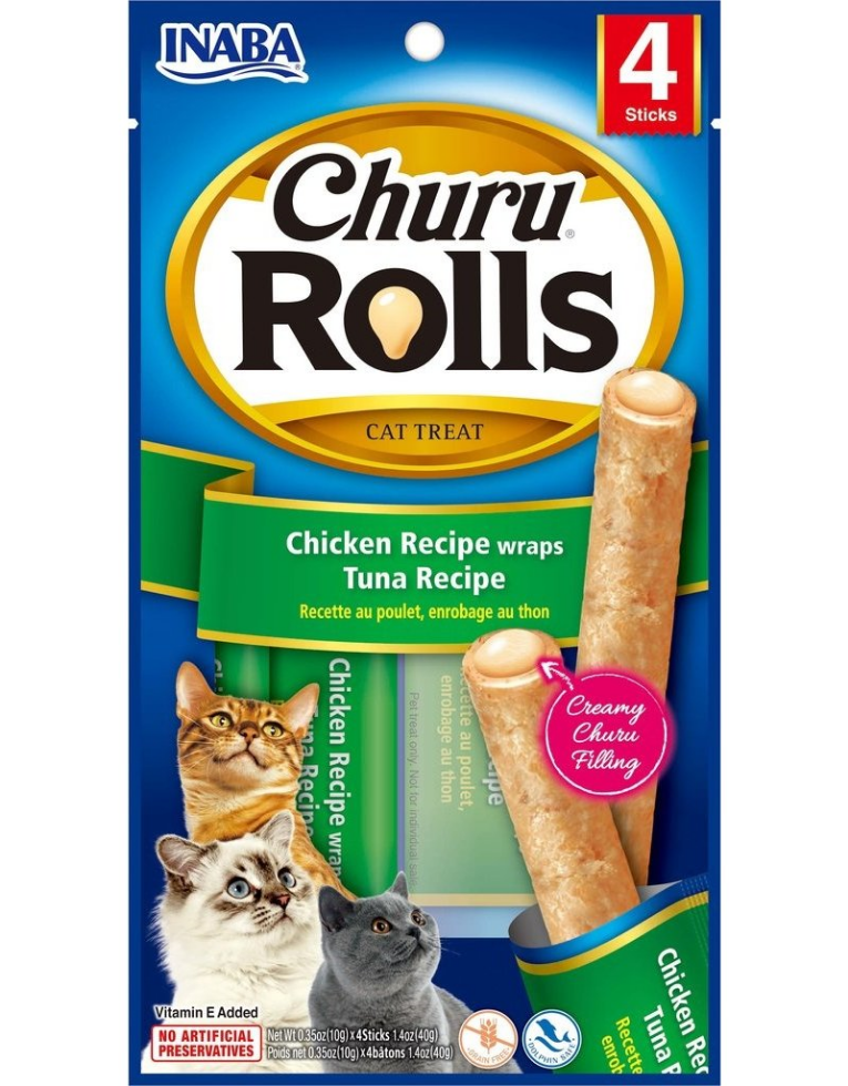 Picture of Inaba Churu Chicken Rolls Tuna 4X10G