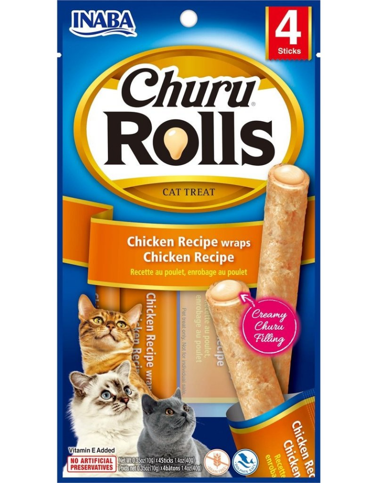 Picture of Inaba Churu Chicken Rolls With Chicken Recipe 4X10G