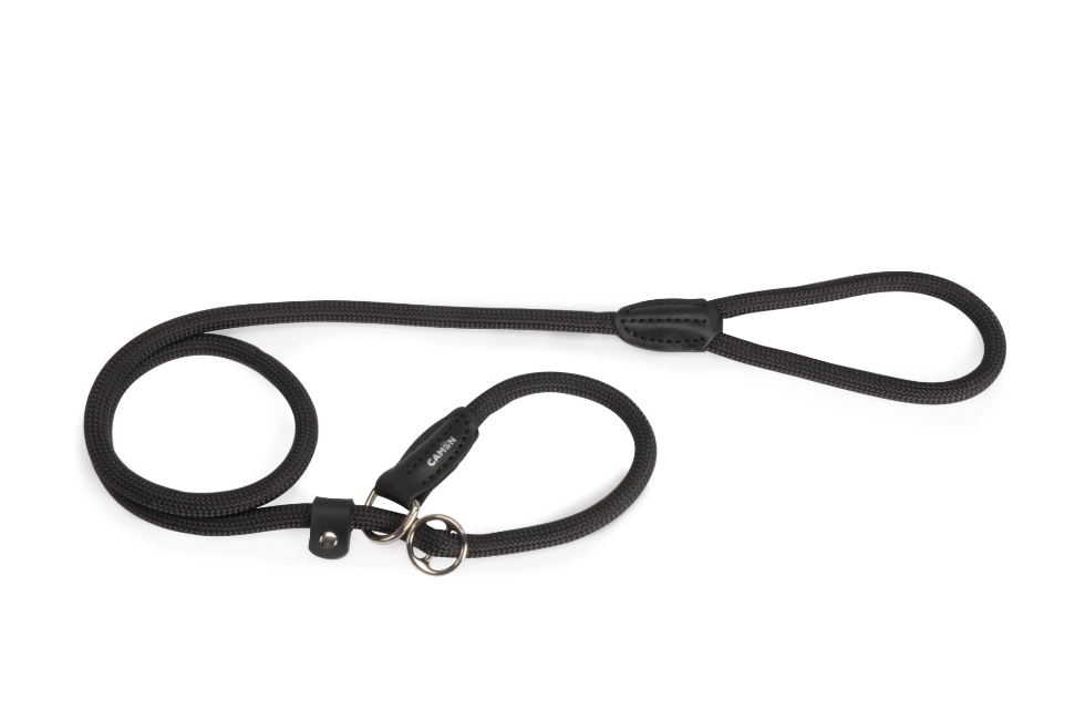 Picture of Camon Rope And Nylon Choke Leash - Black - 11X1200Mm