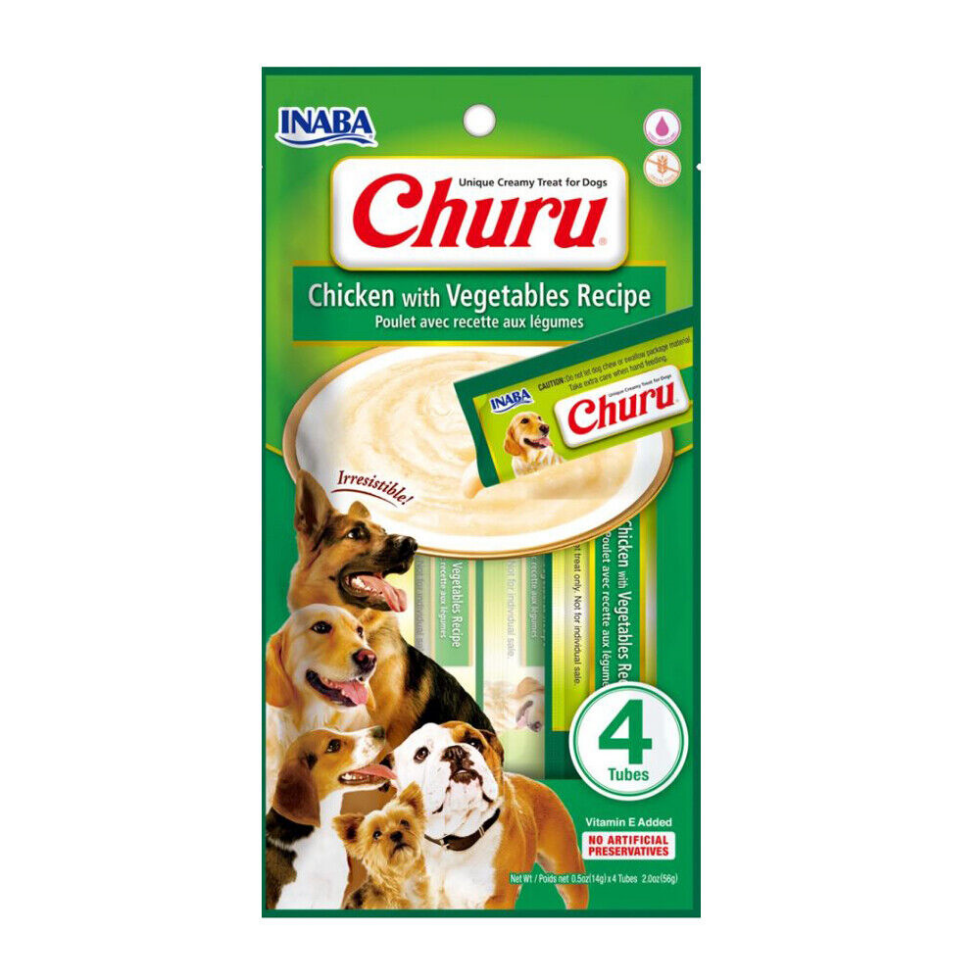 Picture of Inaba Churu Chicken Recipe With Vegetables 14G X4 Tubes For Dogs