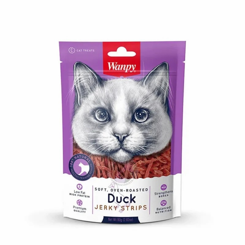 Picture of Wanpy Soft Duck Jerky Strips For Cats 80G