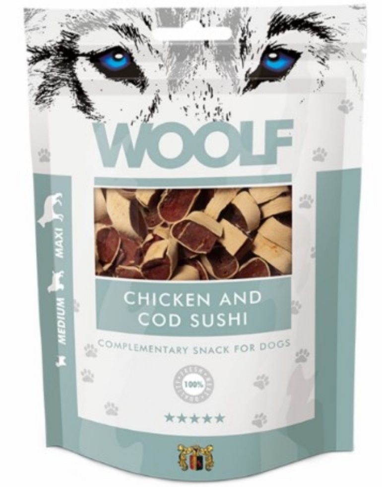 Picture of Woolf Chicken and Cod Sushi for Dogs 100g